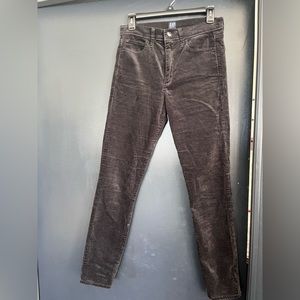 Gap 1969 Black Velvet Modern Stretch High Rise True Skinny Pants, Size 28R